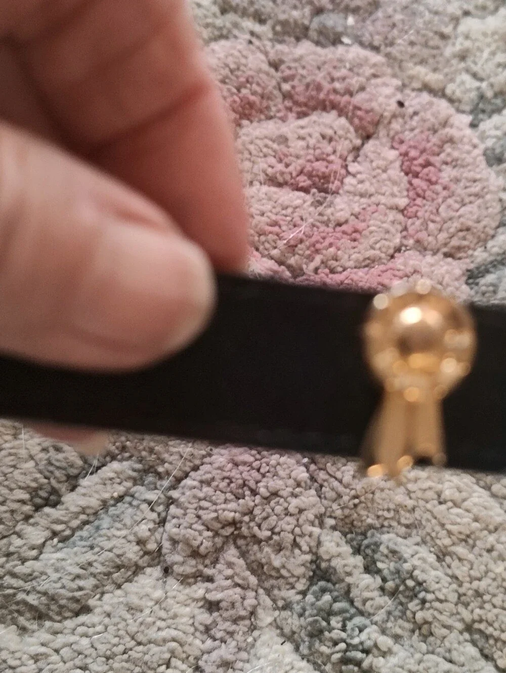 Black Women's Equestrian  Leather Blue Ribbon Belt